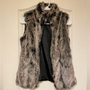 Brown & Black Fur Vest.